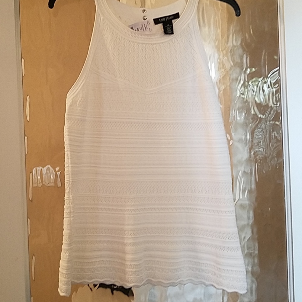 White Stitchy sweater halter from WHBM